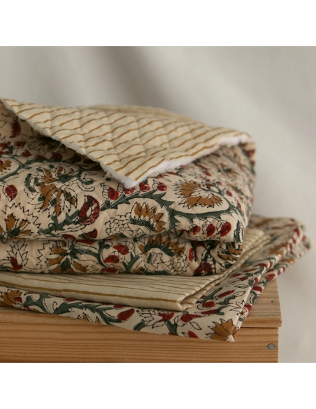 Nisha - Tissu indien coton hand block traditionnel