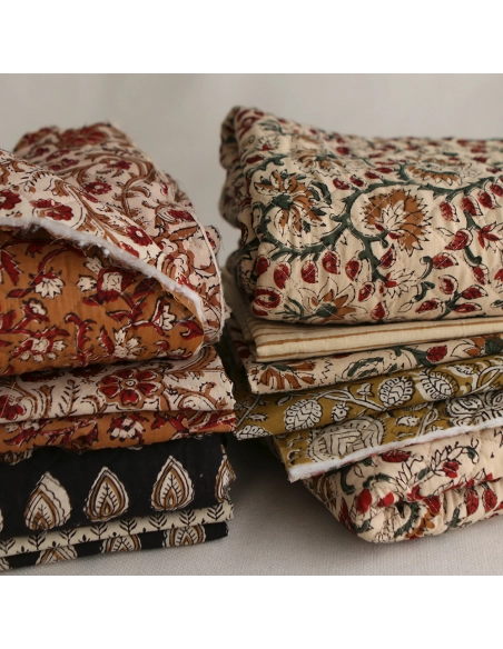 Nisha - Tissu indien coton hand block traditionnel