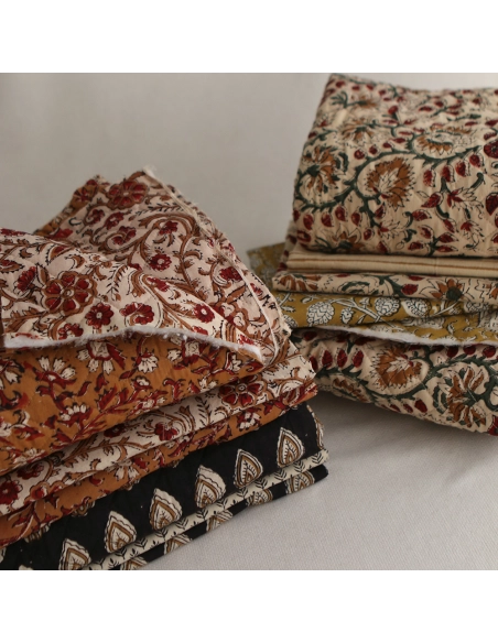 Nisha - Tissu indien coton hand block traditionnel