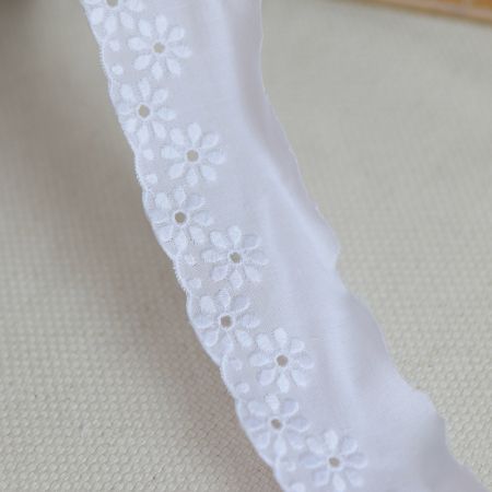 Galon coton broderie blanc40mm x1m Galon coton broderie blanc40mm x1m