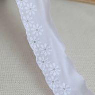 Galon coton broderie blanc40mm x1m