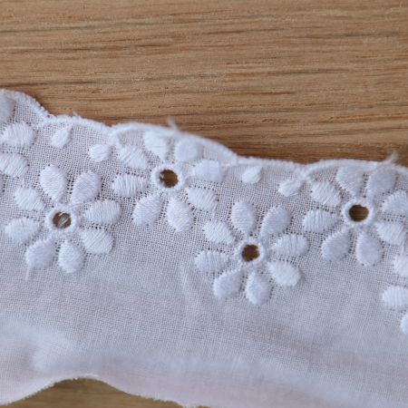Galon coton broderie blanc40mm x1m Galon coton broderie blanc40mm x1m