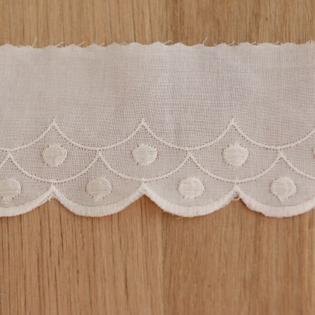 Galon coton broderie écru52mm x1m Galon coton broderie écru52mm x1m
