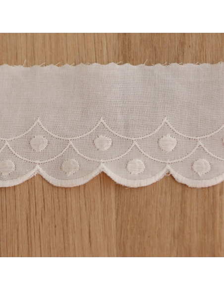 Galon coton broderie écru52mm x1m