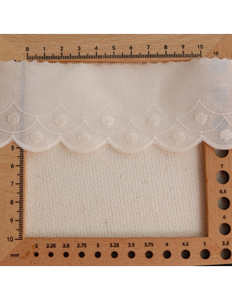 Galon coton broderie écru52mm x1m
