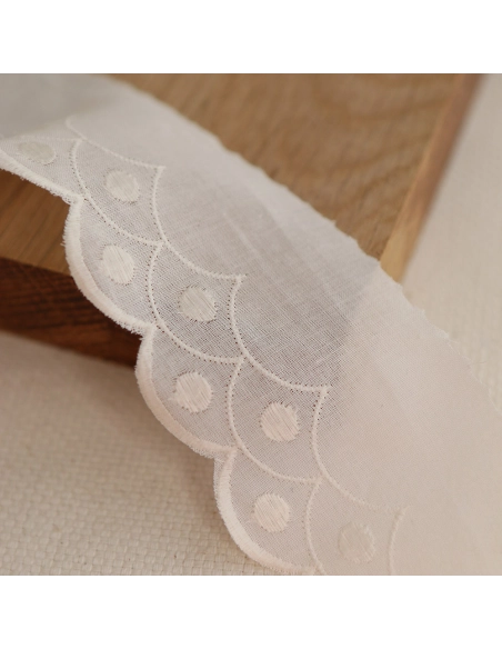 Galon coton broderie écru52mm x1m