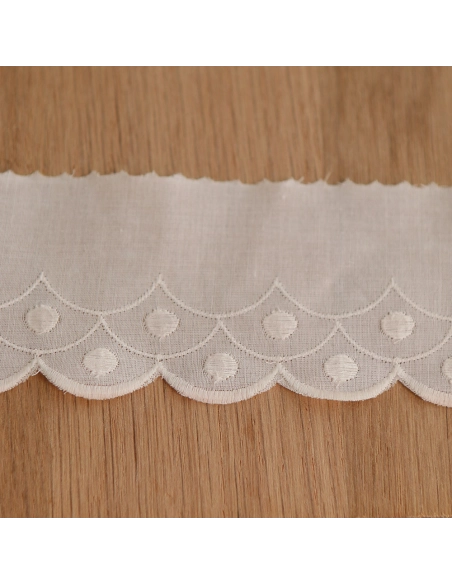 Galon coton broderie écru52mm x1m