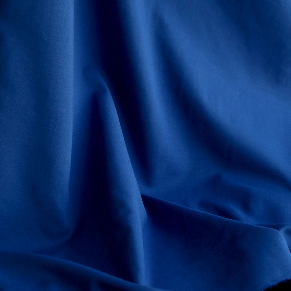 Voile de coton organique uni coloris bleu cobalt