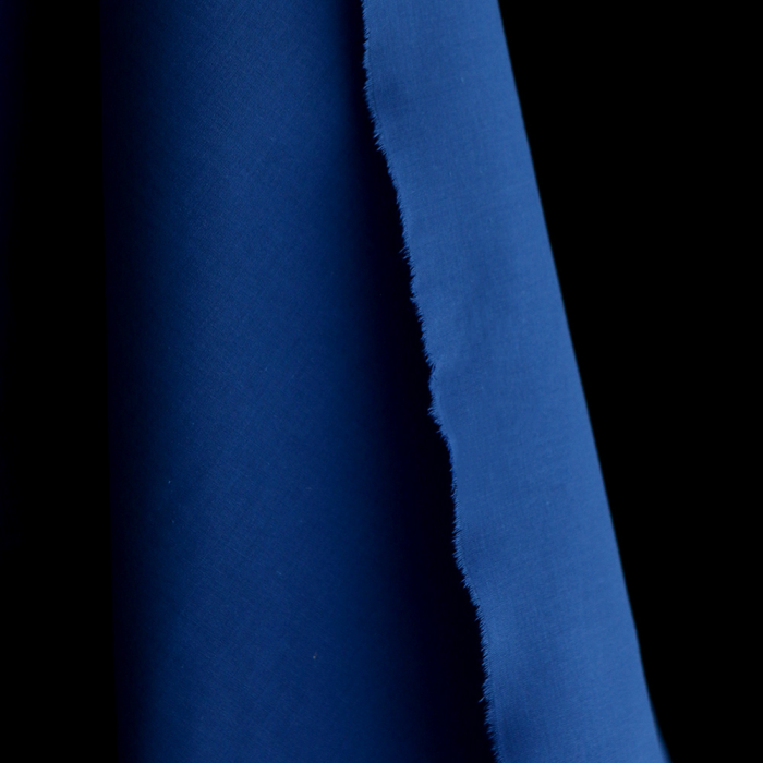 Voile de coton organique uni coloris bleu cobalt