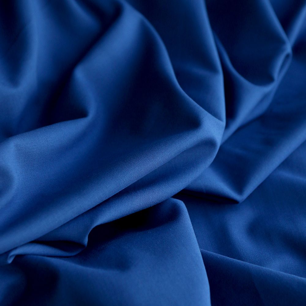 Voile de coton organique uni coloris bleu cobalt