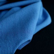 Seersucker / Coton gaufré vichy mini 3mm bleu cobalt