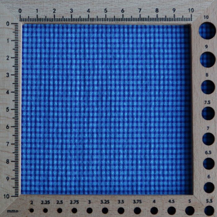 Seersucker / Coton gaufré vichy mini 3mm bleu cobalt