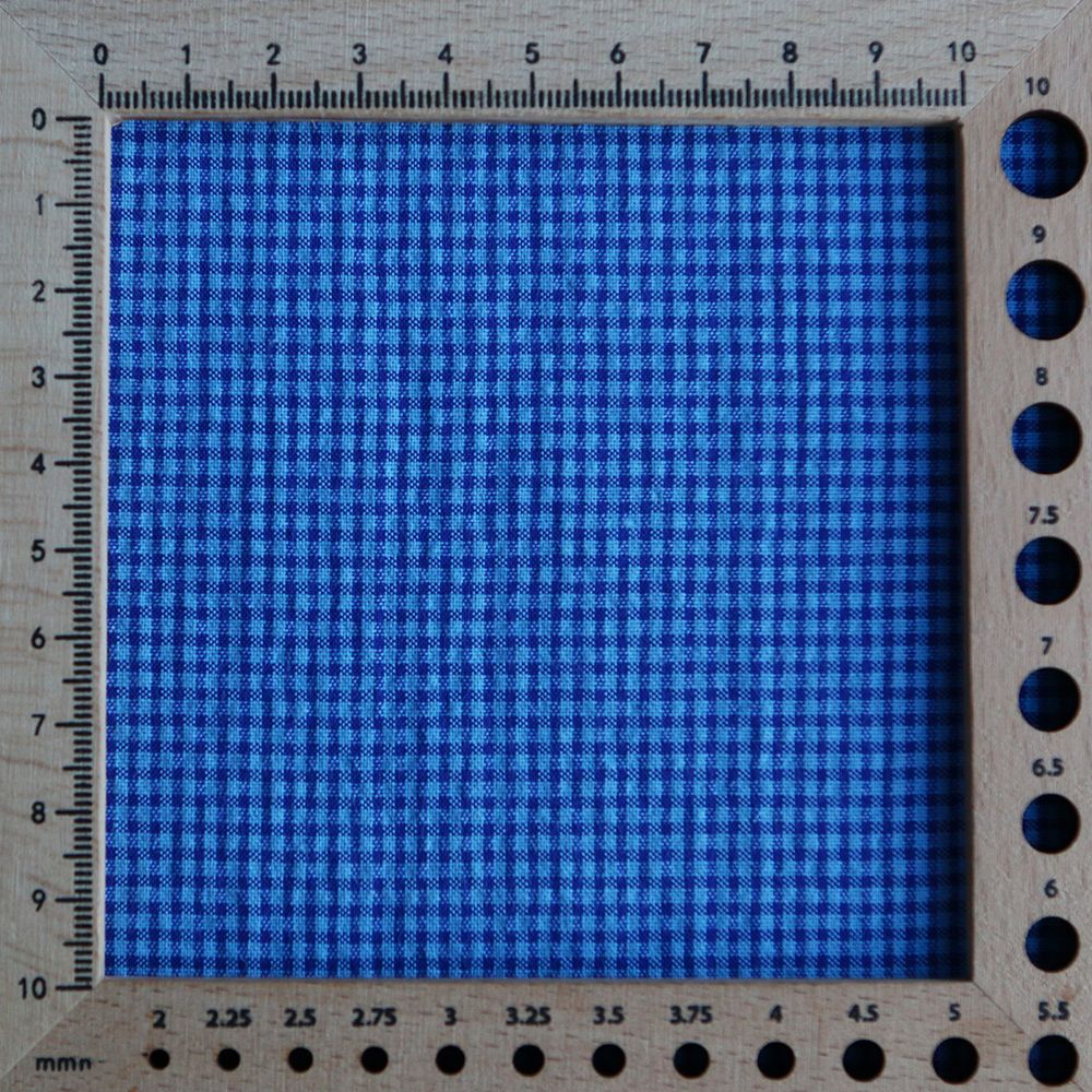 Seersucker / Coton gaufré vichy mini 3mm bleu cobalt