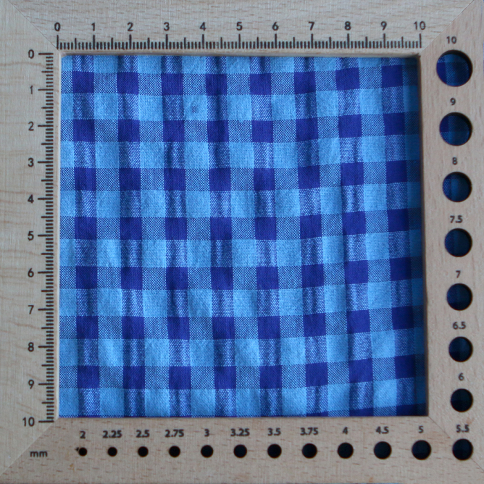 Seersucker / Coton gaufré vichy 6mm bleu cobalt