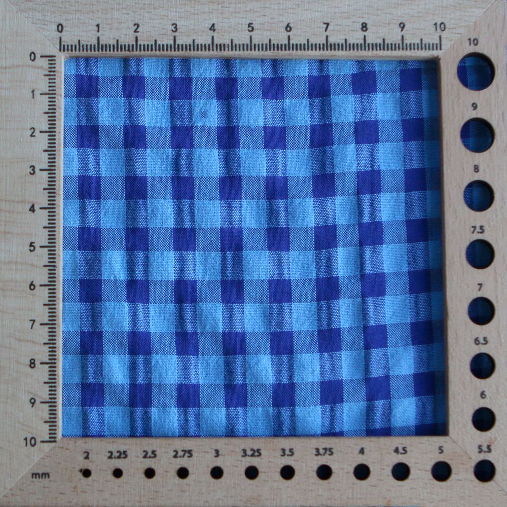 Seersucker / Coton gaufré vichy 6mm bleu cobalt