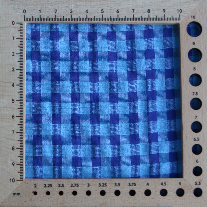Seersucker / Coton gaufré vichy 6mm bleu cobalt
