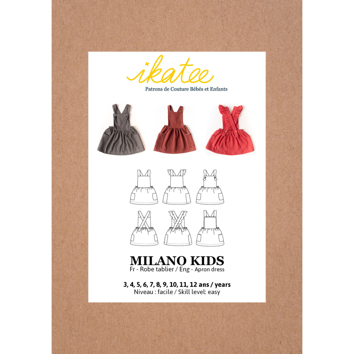 Pochette patron Ikatee MILANO kids 3A-12A Pochette patron Ikatee MILANO kids 3A-12A
