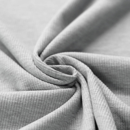 Jersey coton côtes fines coloris gris chiné Jersey coton côtes fines coloris gris chiné