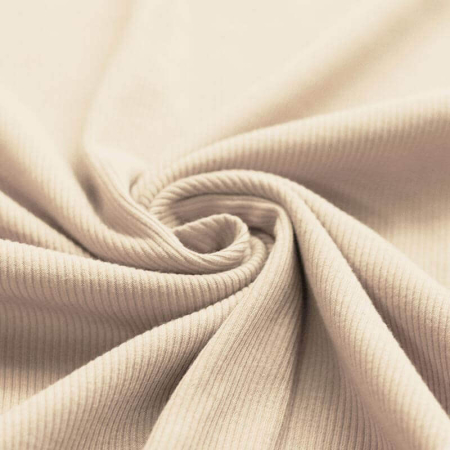 Jersey coton côtes fines coloris beige naturel Jersey coton côtes fines coloris beige naturel