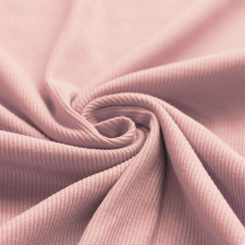 Jersey coton côtes fines coloris rose nude