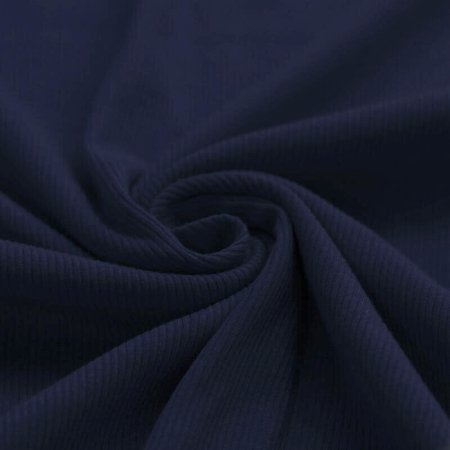 Jersey coton côtes fines coloris bleu marine