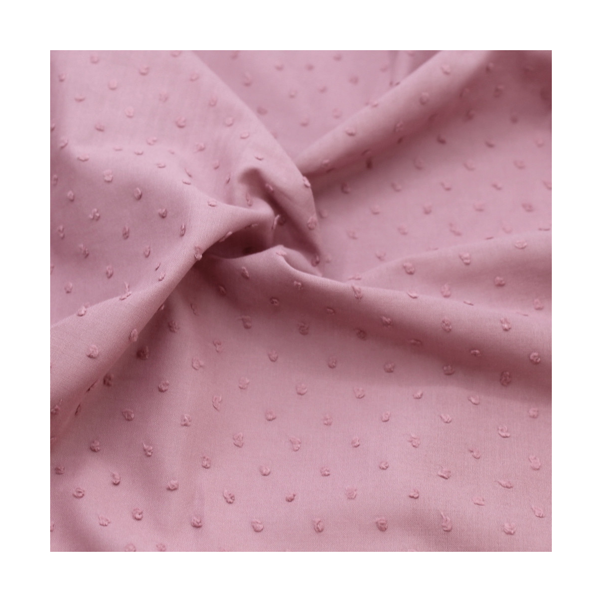 Plumetis de coton coloris vieux rose Plumetis de coton coloris vieux rose