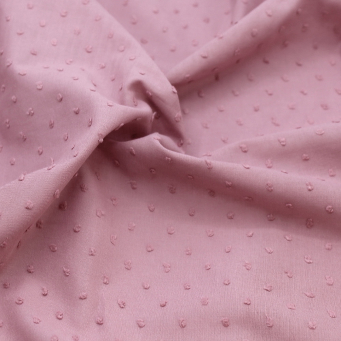 Plumetis de coton coloris vieux rose