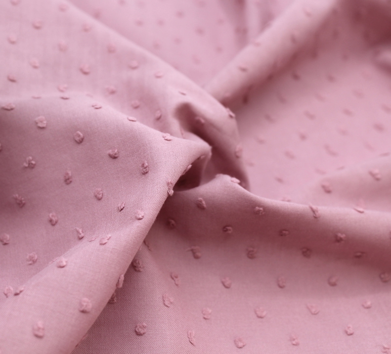 Plumetis de coton coloris vieux rose