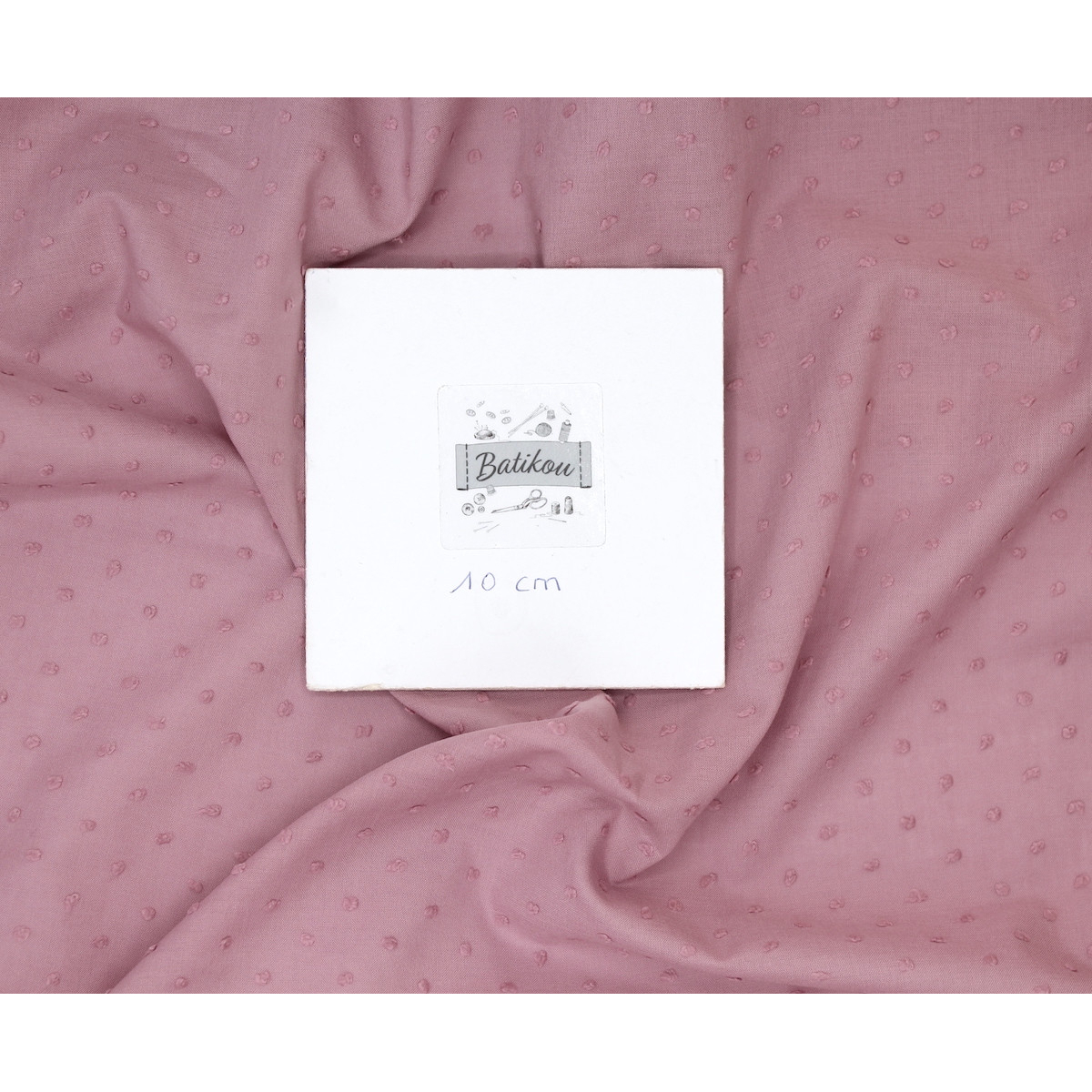 Plumetis de coton coloris vieux rose Plumetis de coton coloris vieux rose