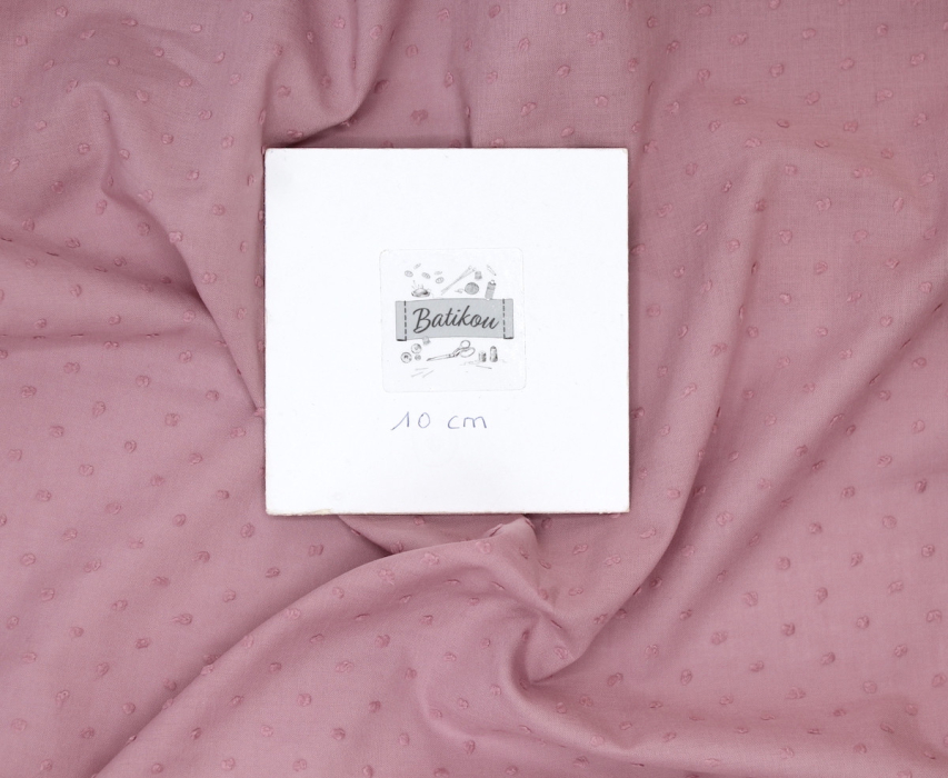 Plumetis de coton coloris vieux rose