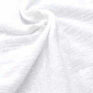 Double gaze de coton BIO unie blanc plumetis