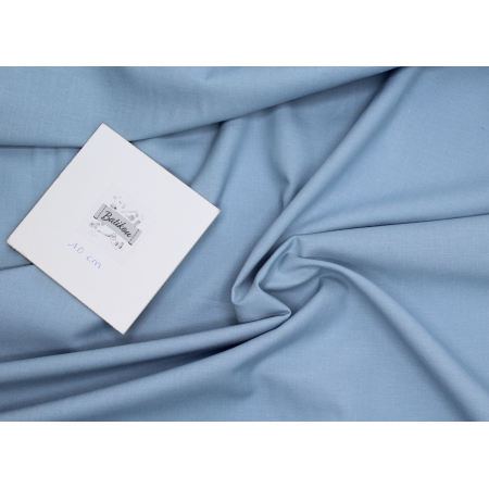 Popeline de coton douce qualité SWEET coloris uni bleu porcelaine Popeline de coton douce qualité SWEET coloris uni bleu porcelaine