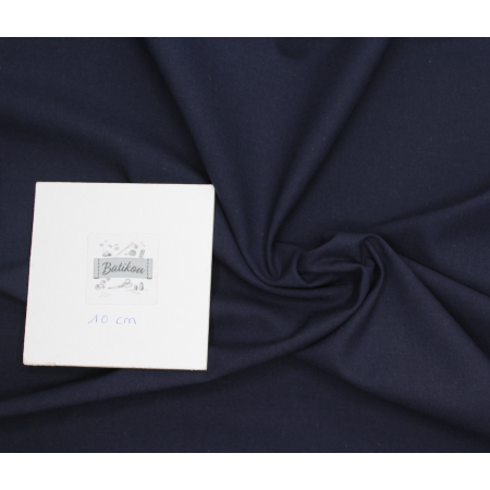 Popeline de coton douce qualité SWEET coloris uni bleu marine