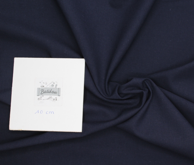 Popeline de coton douce qualité SWEET coloris uni bleu marine