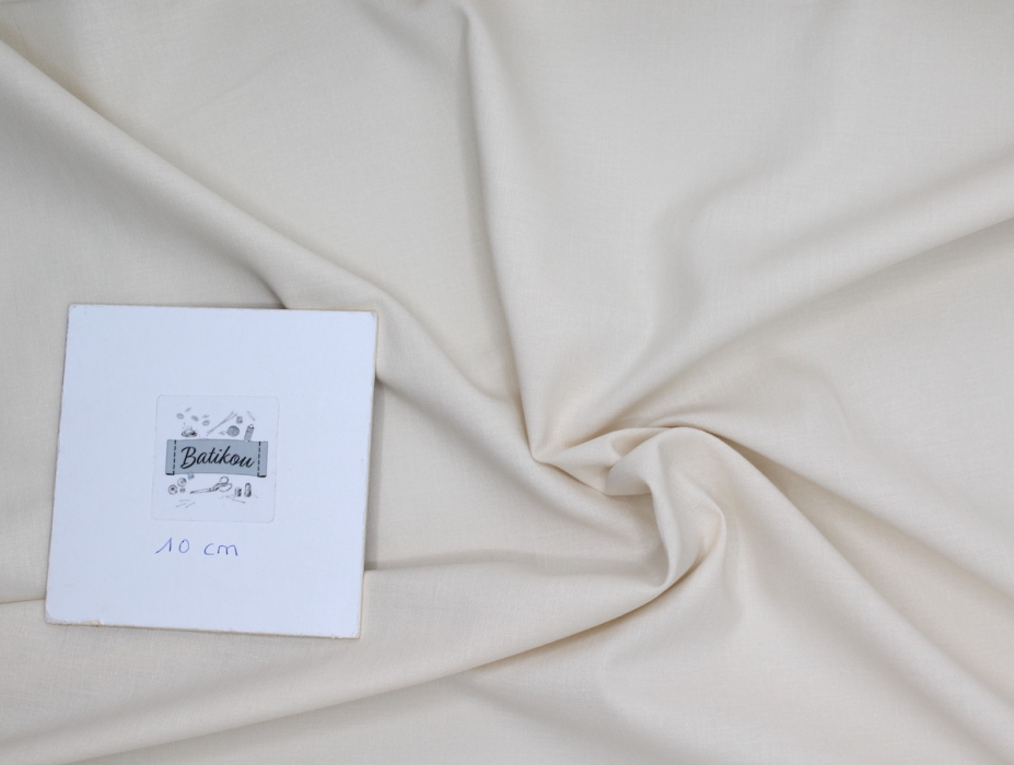 Popeline de coton douce qualité SWEET coloris uni crème