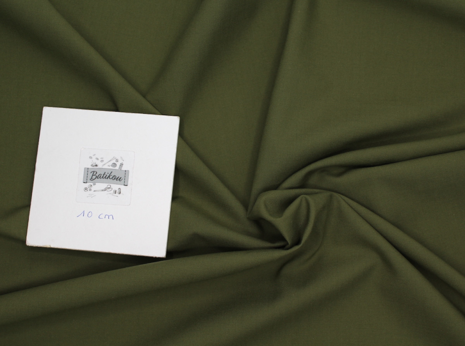 Popeline de coton douce qualité SWEET coloris uni olive