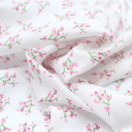 Batiste de coton bio SILKYNE à imprimé fleuri