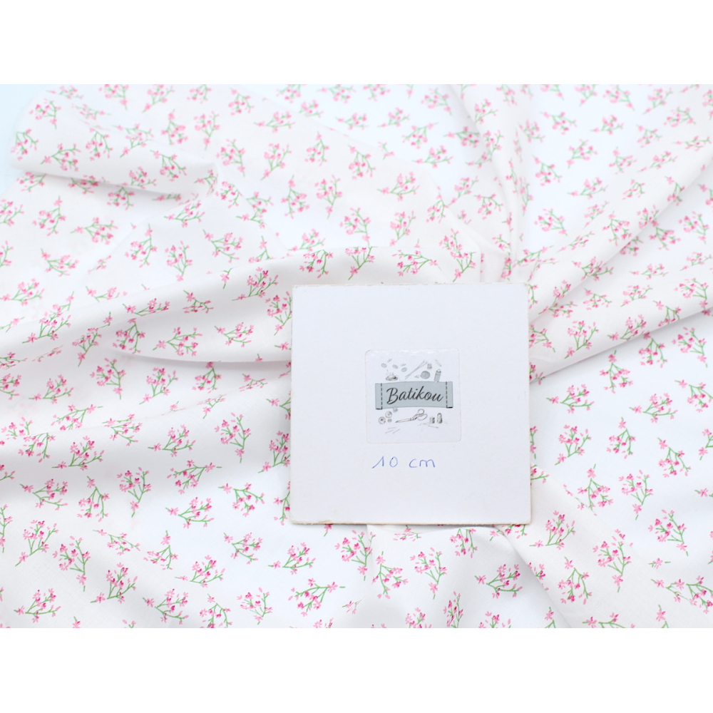 Batiste de coton bio SILKYNE à imprimé fleuri