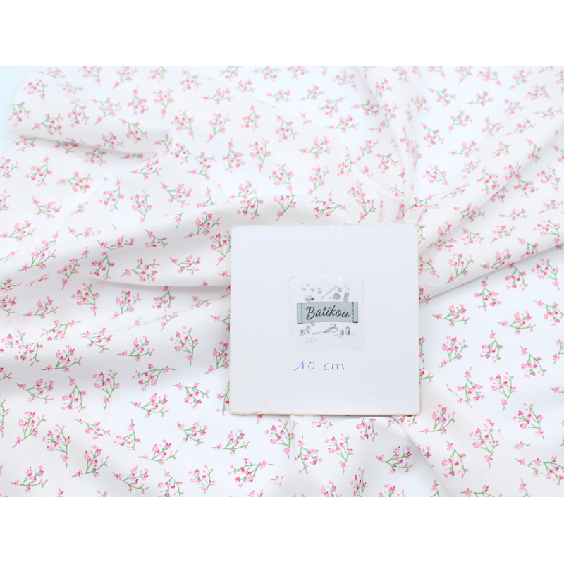 Batiste de coton bio SILKYNE à imprimé fleuri
