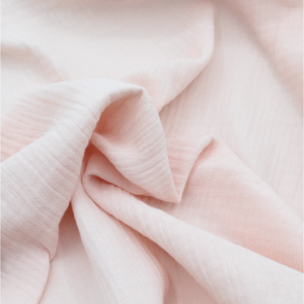Double gaze de coton BIO unie rose nude Double gaze de coton BIO unie rose nude