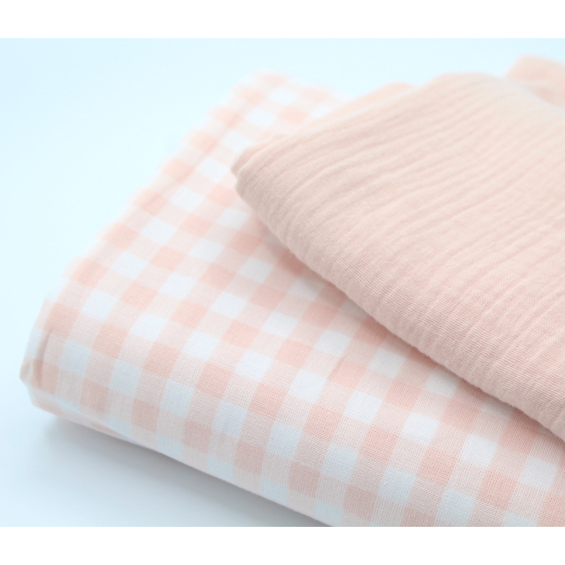 Double gaze de coton BIO unie rose nude Double gaze de coton BIO unie rose nude