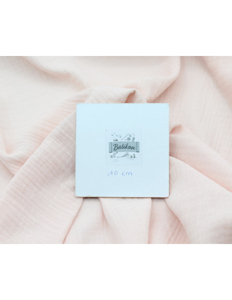 Double gaze de coton BIO unie rose nude