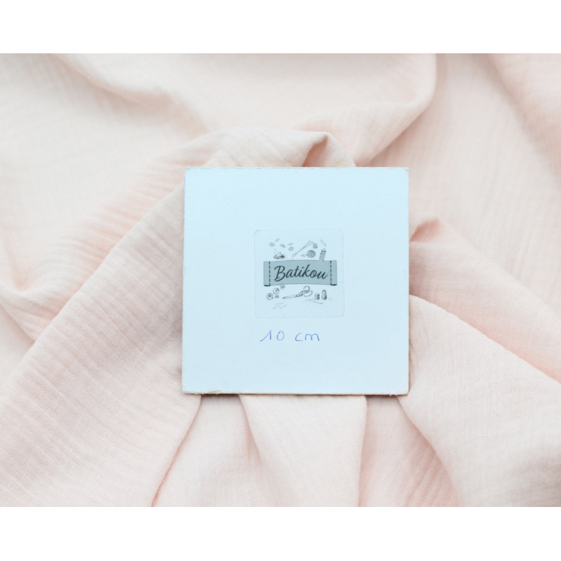 Double gaze de coton BIO unie rose nude Double gaze de coton BIO unie rose nude
