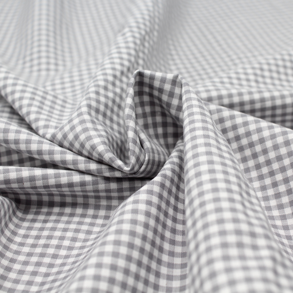 Coton vichy carreaux 2.7mm gris