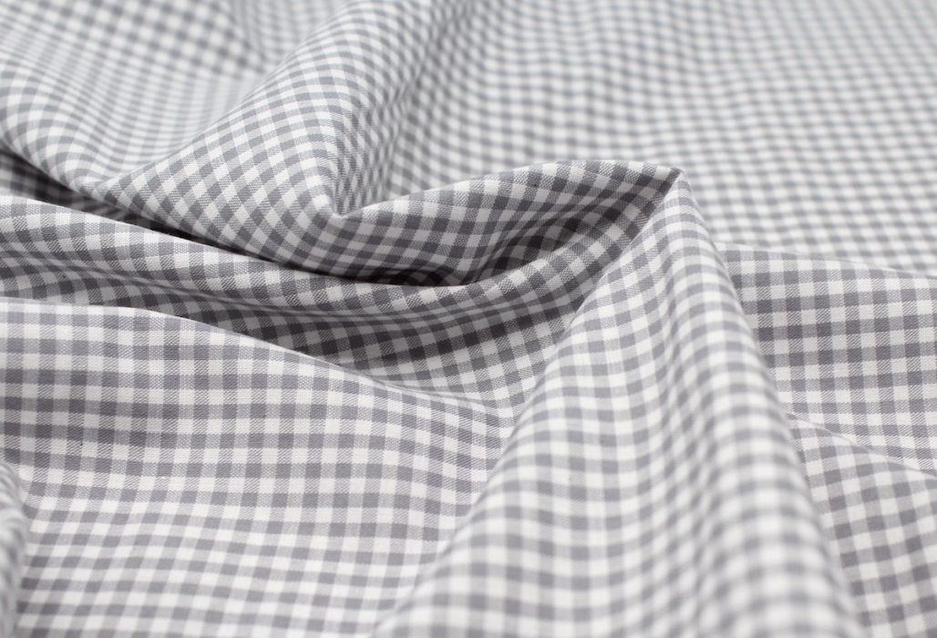 Coton vichy carreaux 2.7mm gris