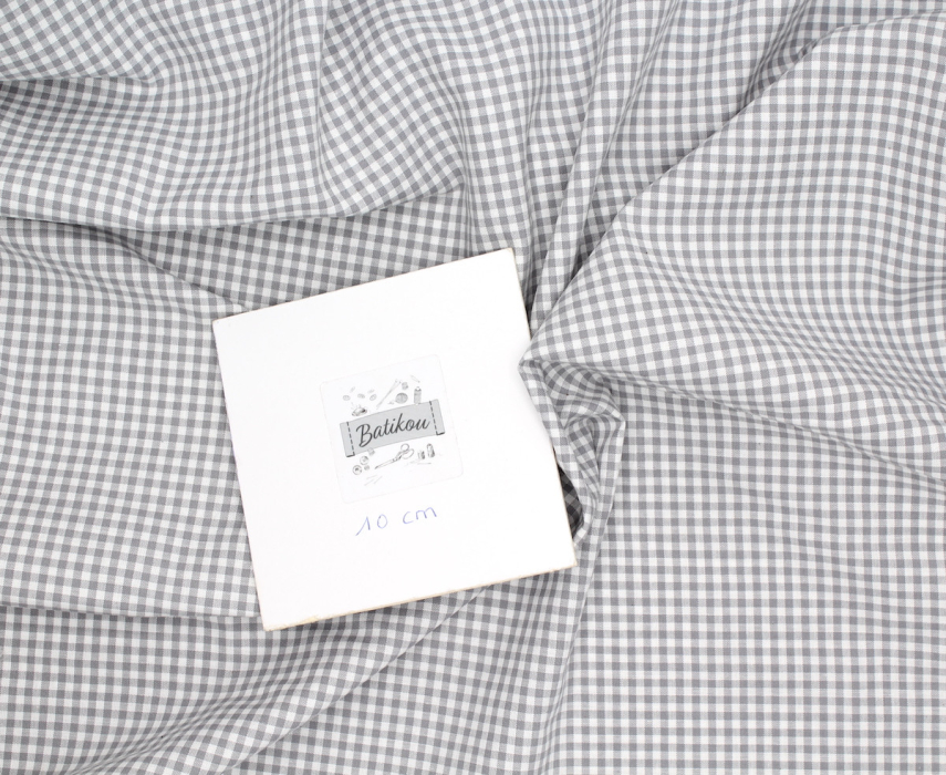 Coton vichy carreaux 2.7mm gris