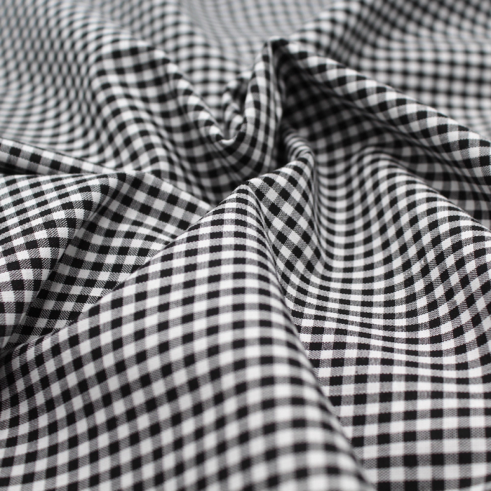 Coton vichy carreaux 2.7mm noir