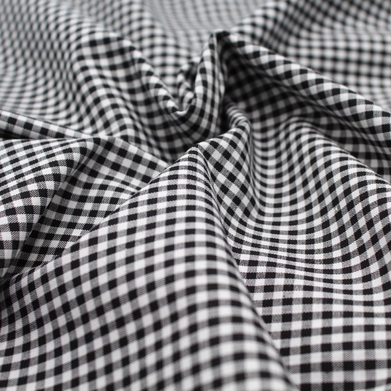 Coton vichy carreaux 2.7mm noir