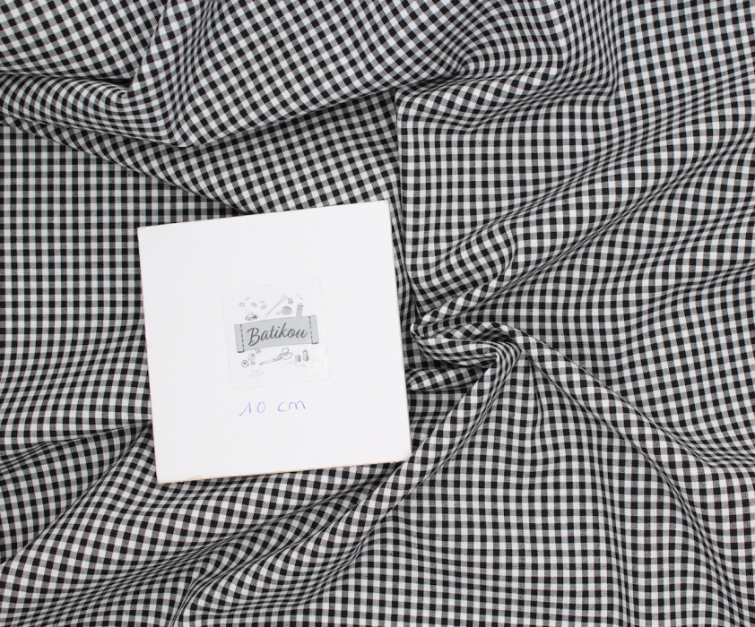 Coton vichy carreaux 2.7mm noir