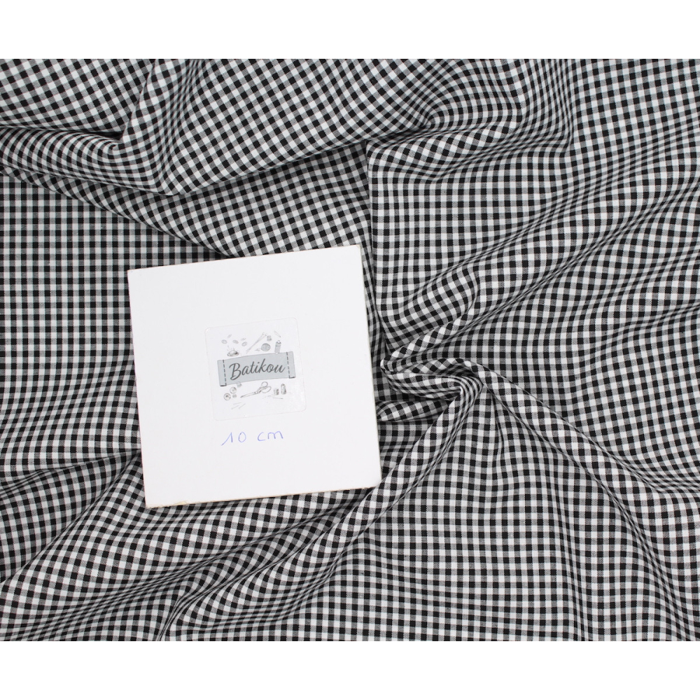 Coton vichy carreaux 2.7mm noir